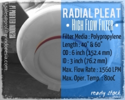 Radial Pleat High Flow PFI Filter Cartridge Indonesia  large