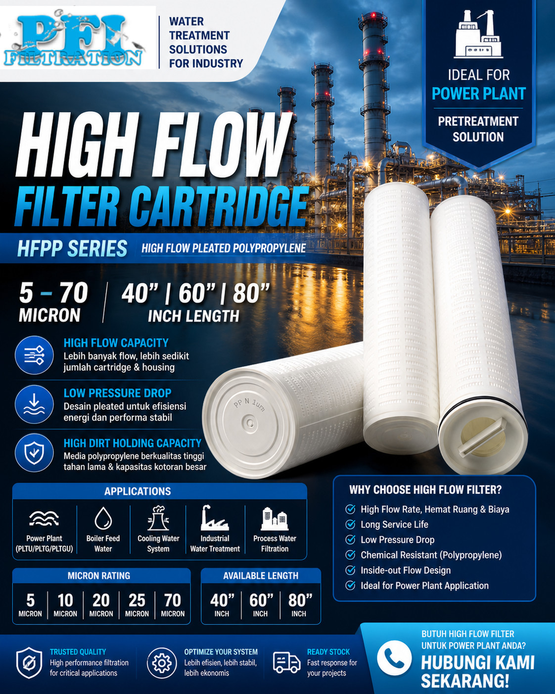 High Flow Filter Cartridge HFPP Series