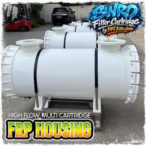 high flow multi cartridge filter housing frp