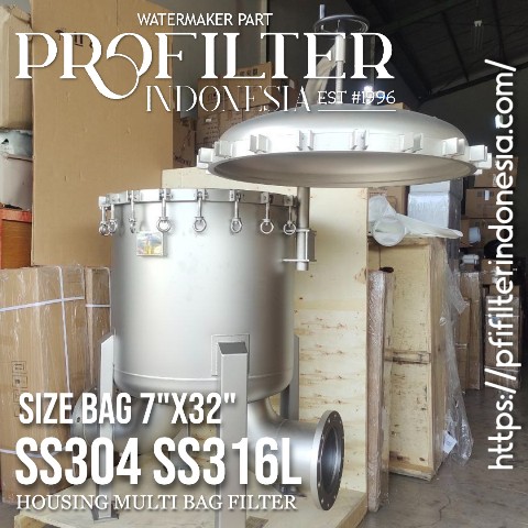 housing multi bag filter isi 3-10 stainless steel 304 316l